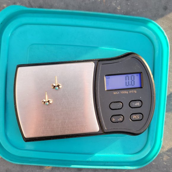 Native American Fred Harvey Era turquoise crescent moons raindrops sterling stud - Picture 6 of 15